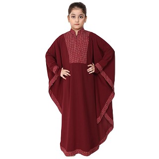 Indo Classic kaftan for kids- Maroon